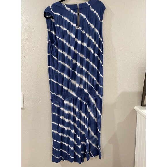 Designhistory  short jumpsuit Womens Nautical blue and white size 2X tie dye - Picture 2 of 7